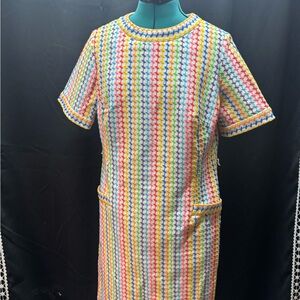 Vintage Colorful Mendel Creation Knit Fabric